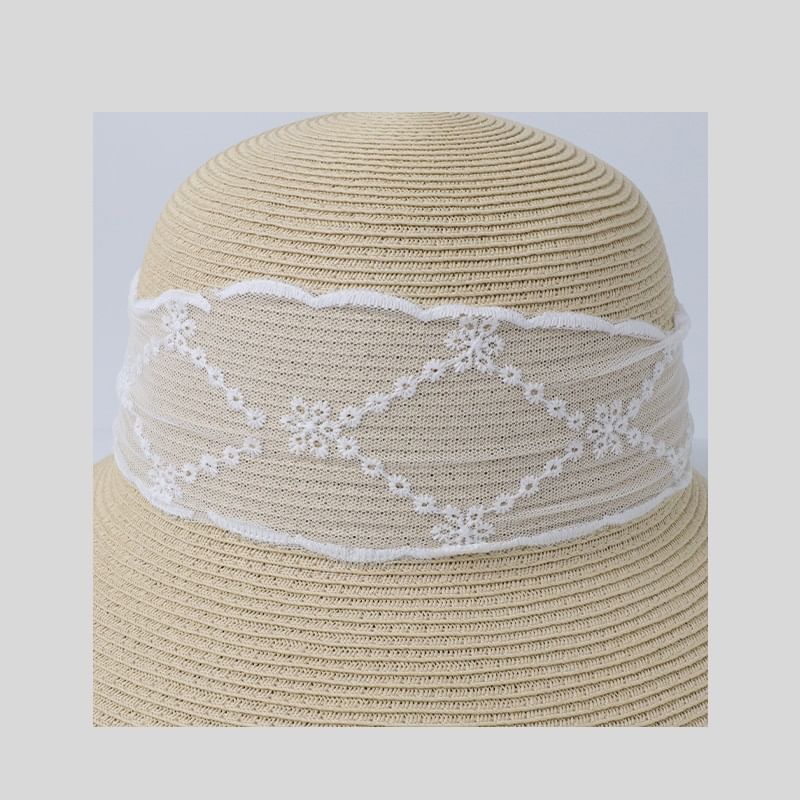 Sun Lace Straw Hat Bow