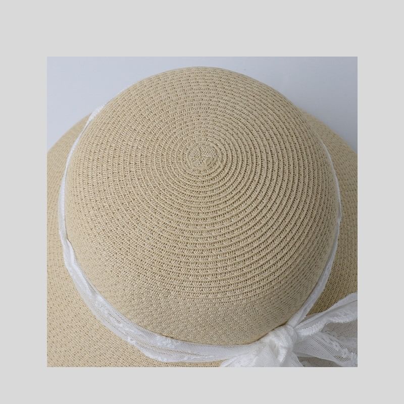 Sun Lace Straw Hat Bow