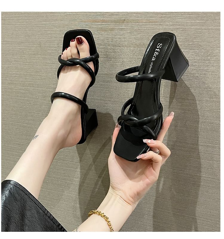 Sandals Slide Block Heel