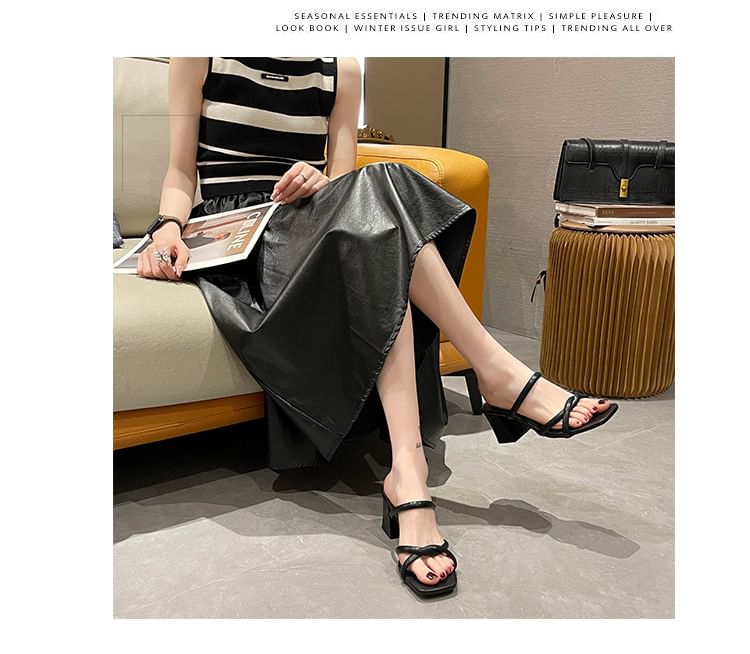 Sandals Slide Block Heel