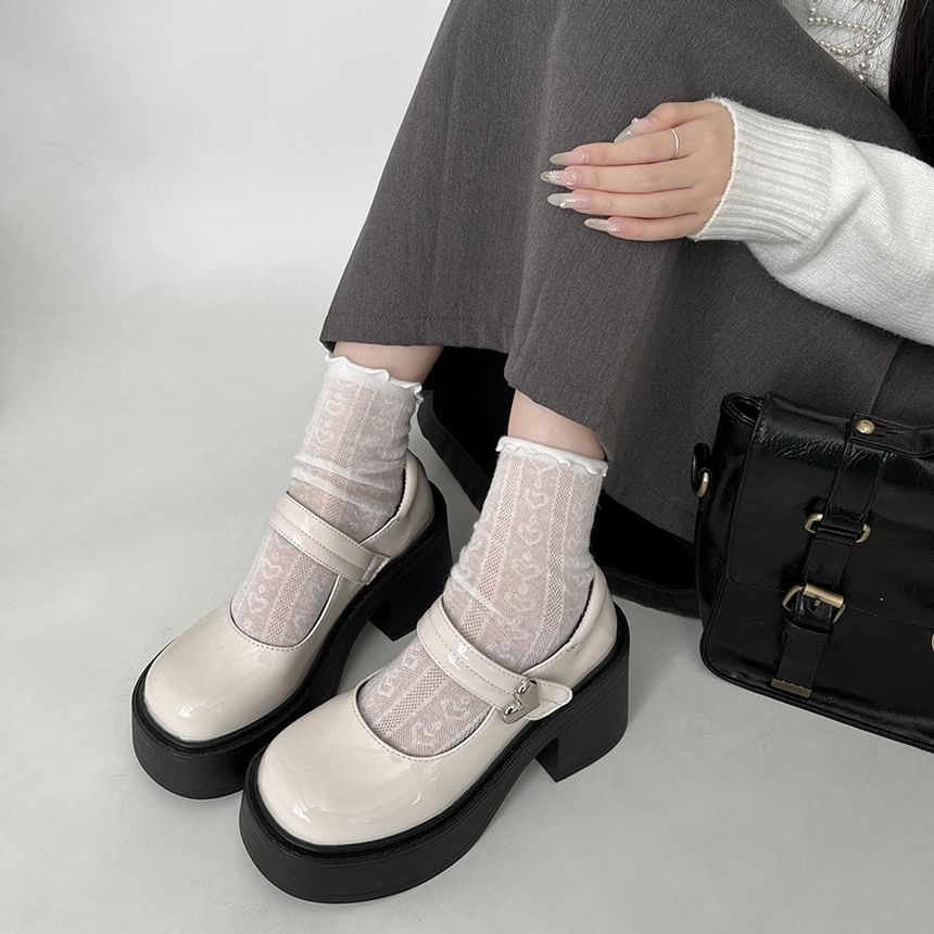 Pumps Mary Heel Jane Platform Block