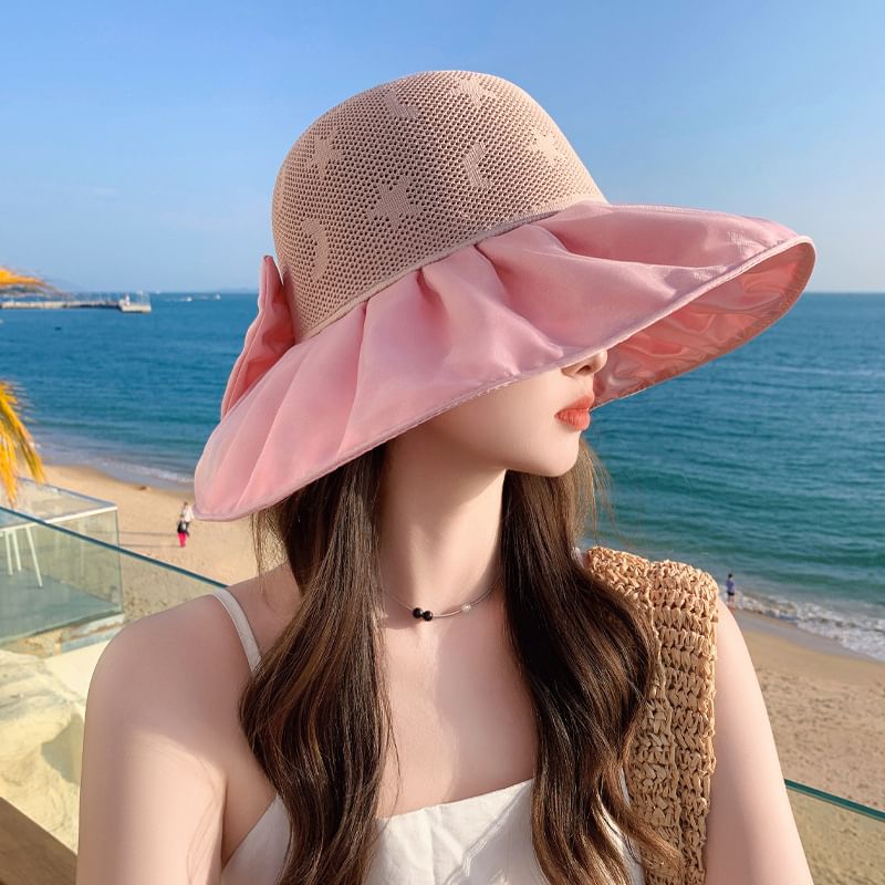 Sun Patterned Hat Ruched