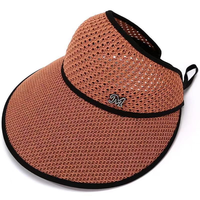 Lettering Open Hat Trim Contrast Top Sun