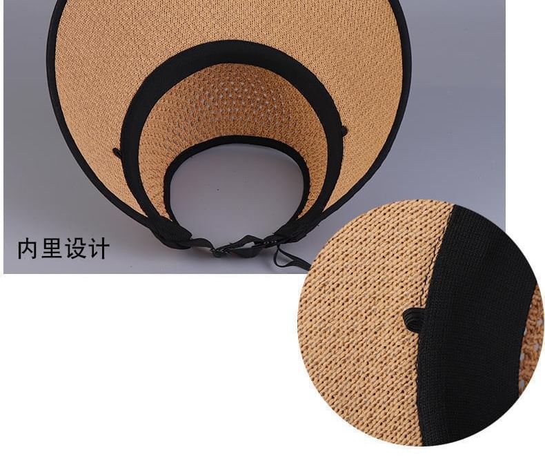 Lettering Open Hat Trim Contrast Top Sun