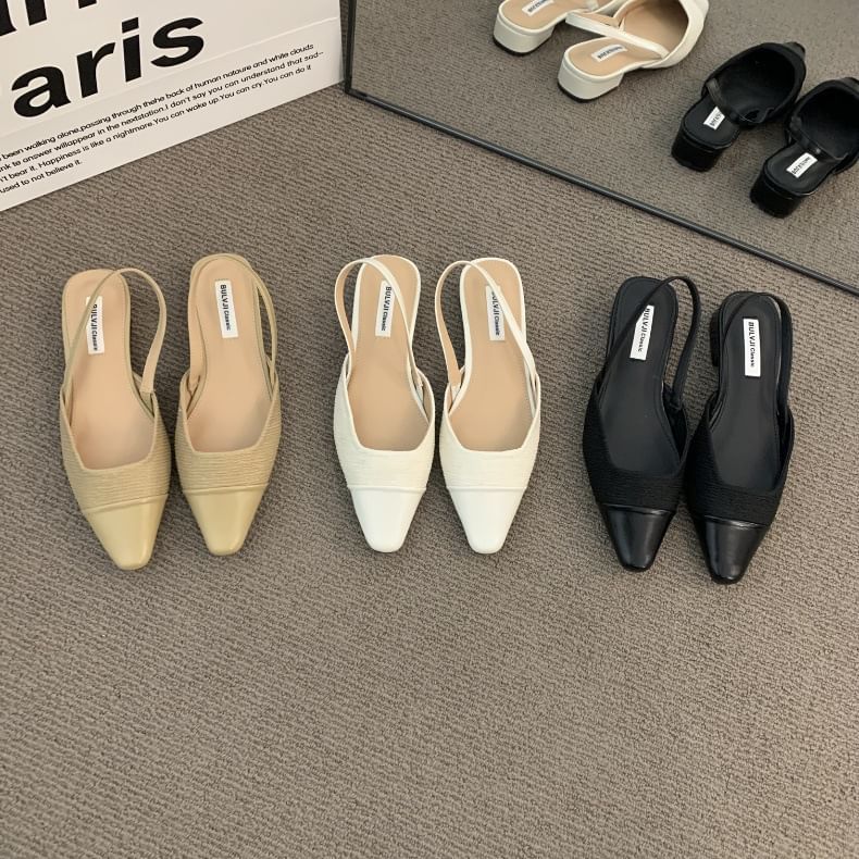 Square Pumps Cap Toe Slingback