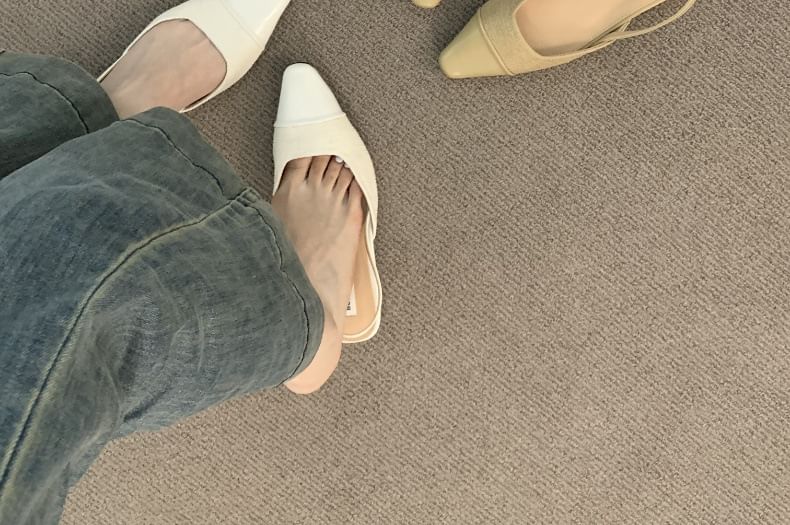 Square Pumps Cap Toe Slingback