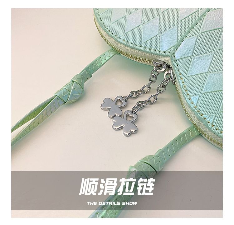 Crossbody Leather Faux Heart Shape Bag