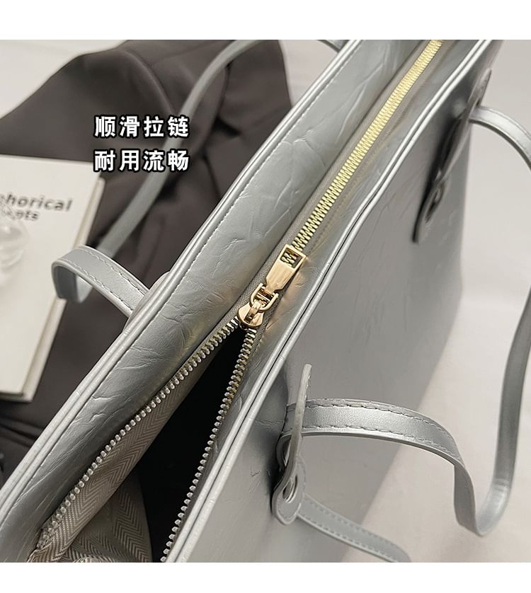 Leather Tote Faux Plain Bag