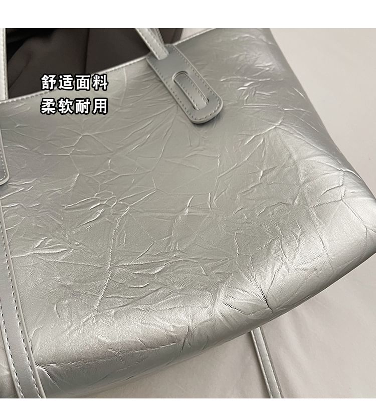 Leather Tote Faux Plain Bag