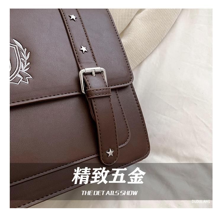 Faux Embroidered Satchel Studded Backpack Leather