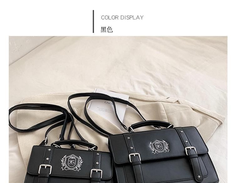 Faux Embroidered Satchel Studded Backpack Leather