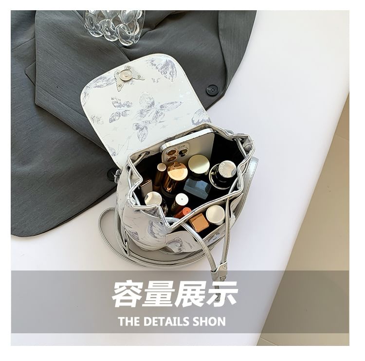 Faux Butterfly Backpack Print Flap Leather