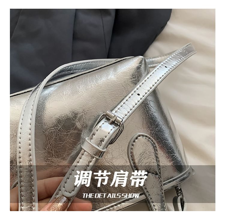 Top Plain Leather Bag Faux Handle Crossbody