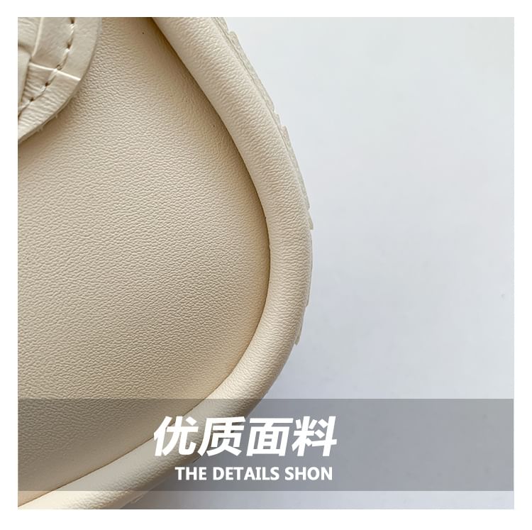 Faux Plain Flap Woven Leather Bag Crossbody