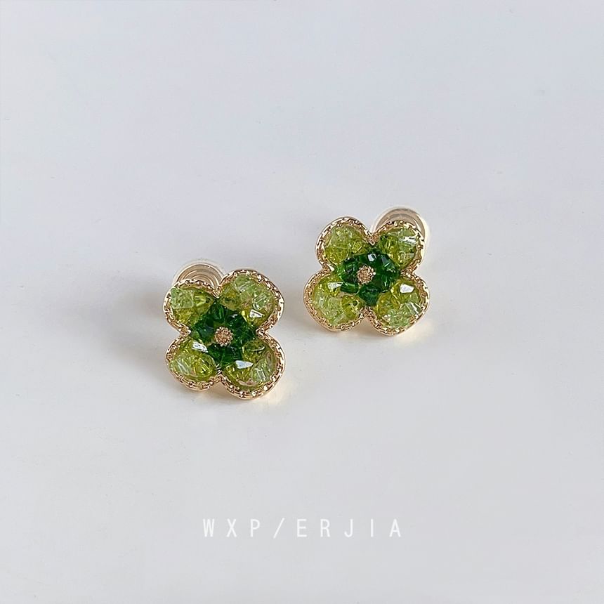 Clover Alloy Crystal Cuff Faux Ear