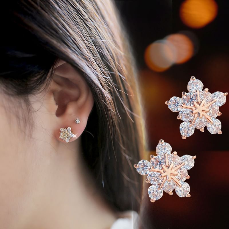 Rhinestone (Various Alloy Floral Earring Stud Designs)