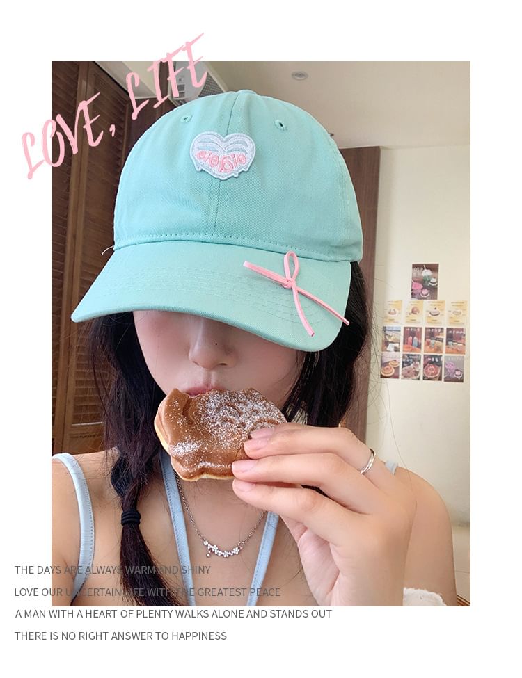 Baseball Cap Applique Heart