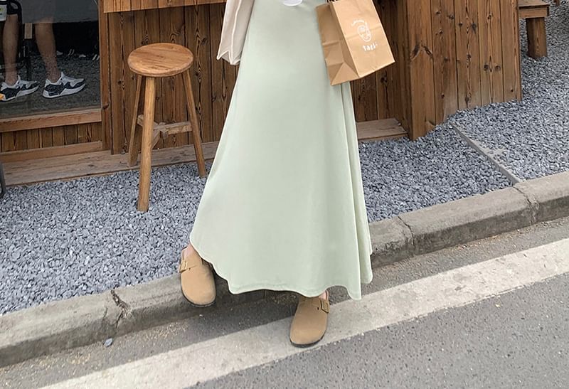 Square Neck Sleeveless Solid A-Line Tank Maxi Dress