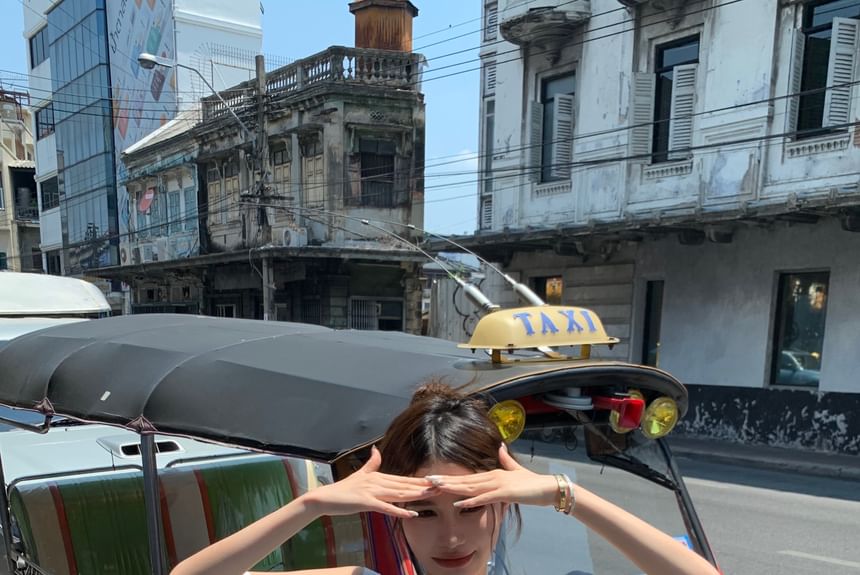 Spaghetti Strap V-Neck Plain Mesh Bodysuit Top