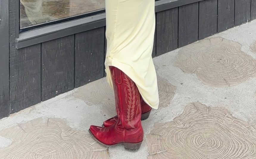 Solid Sleeveless Back-Slit Sheath Maxi Dress