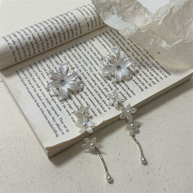 Floral Alloy Earring Dangle Stud /