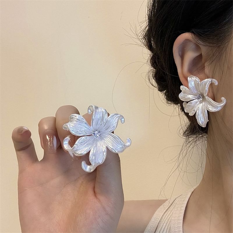 Floral Alloy Earring Dangle Stud /