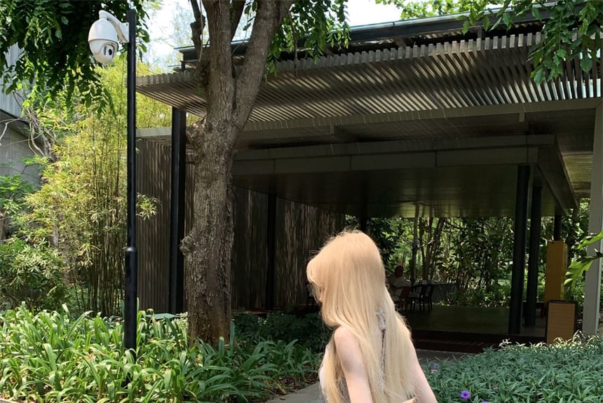 Maxi Neck Dress Cutout Dye Strap Spaghetti Tie Halter A-Line