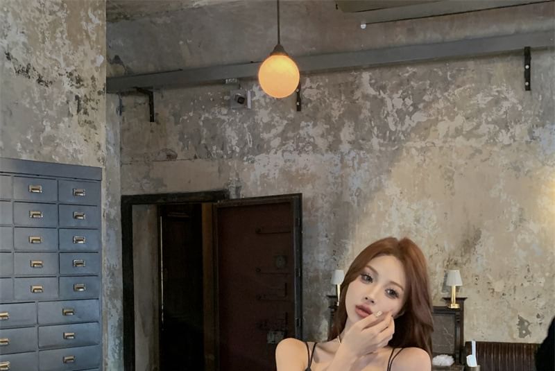 Plain Spaghetti Gown V-Neck Evening Strap A-Line