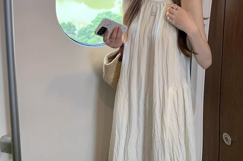 Halter Neck Solid Sundress Maxi