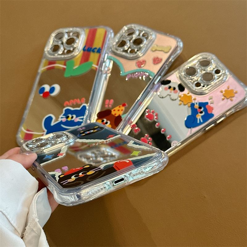 Phone Cartoon Mirrored Case