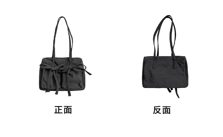 Accent Tote Plain Nylon Bow Bag