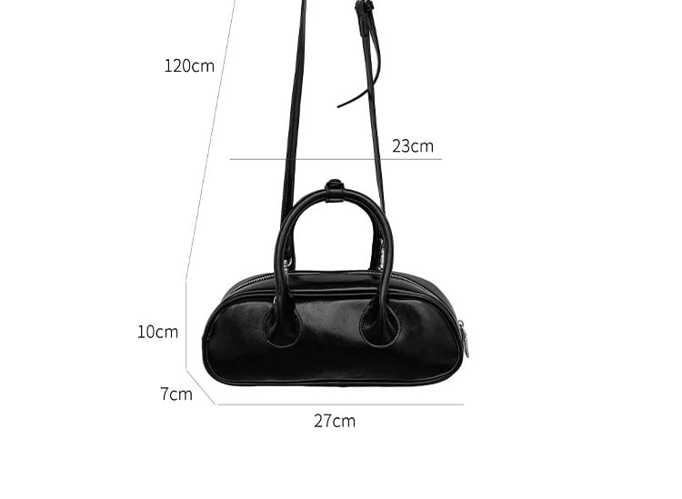 Crossbody Handle Bag Leather Plain Faux Top