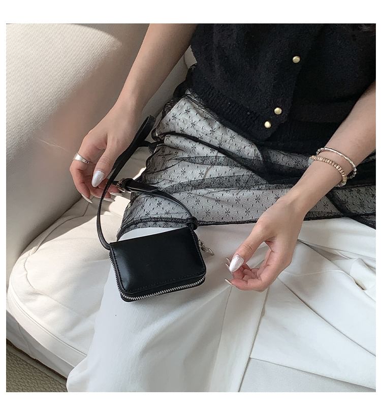 Leather Bag Plain Crossbody Faux