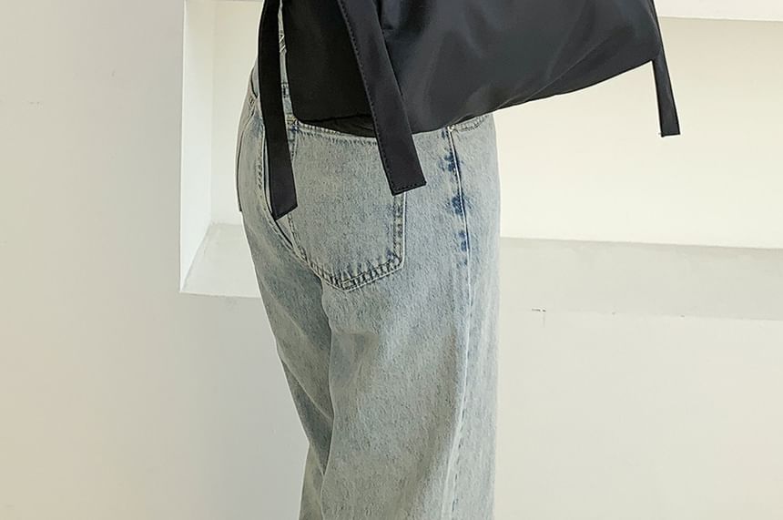 Bag Bow Plain Tote Accent Nylon