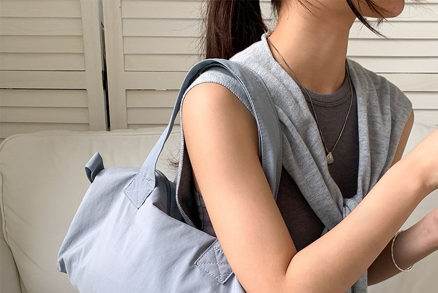 Bag Bow Plain Tote Accent Nylon