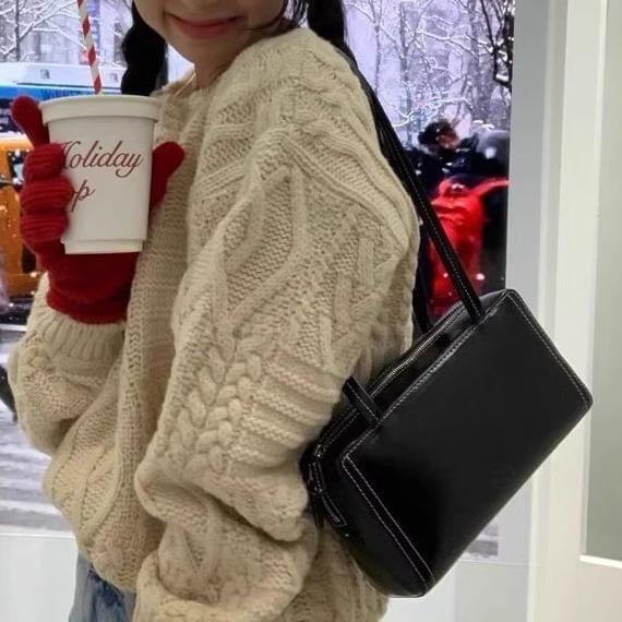 Bag Plain Shoulder Faux Leather