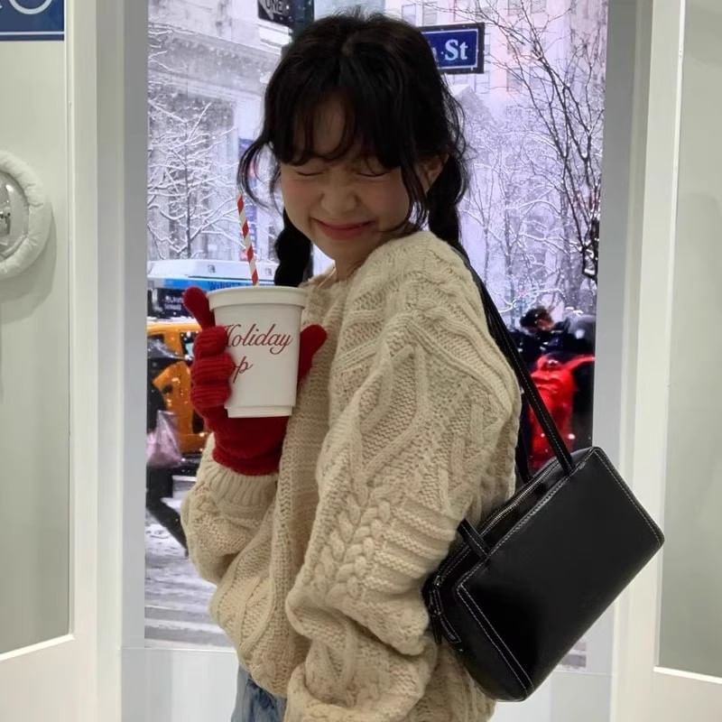 Bag Plain Shoulder Faux Leather