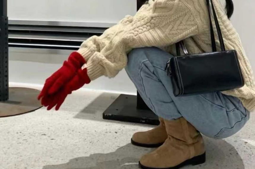 Bag Plain Shoulder Faux Leather