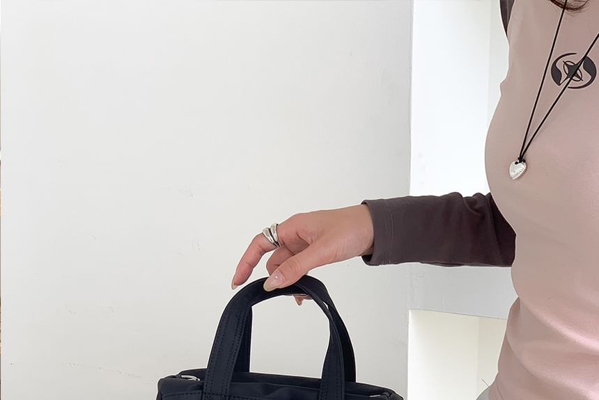 Bag Crossbody Top Handle Nylon Plain