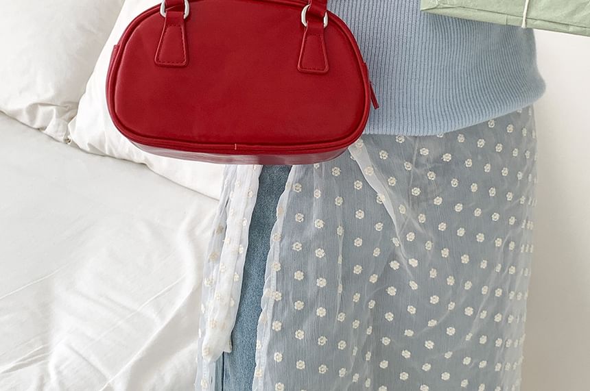 Leather Faux Bag Plain Bowler