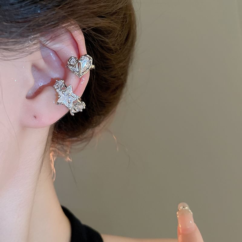 Cuff Heart Rhinestone / Ear Star