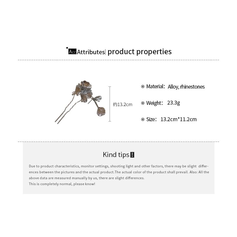 Rhinestone Stick Hair Floral