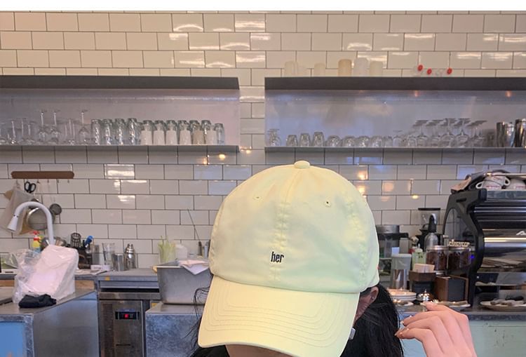 Embroidered Curved Cotton Brim Baseball Cap