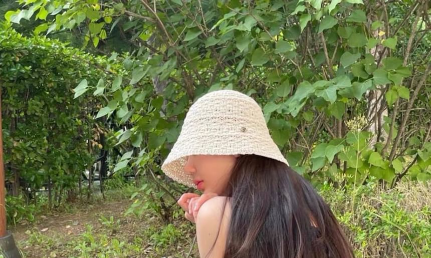 Textured Bucket Hat Wide Brim