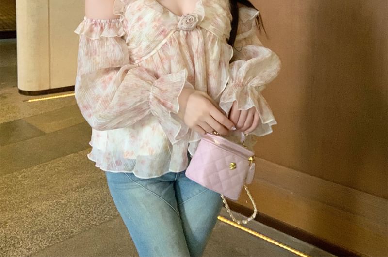 Ruffle Halter Floral Top