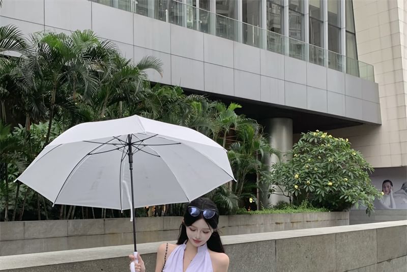 High Striped Shirt Skirt Pencil Rise Button-Up Sleeveless Mini V-Neck /