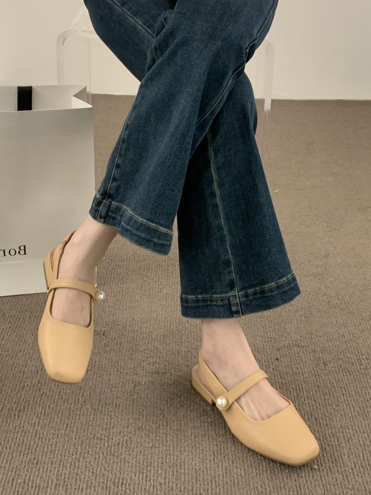 Jane Toe Mary Slingback Shoes Square