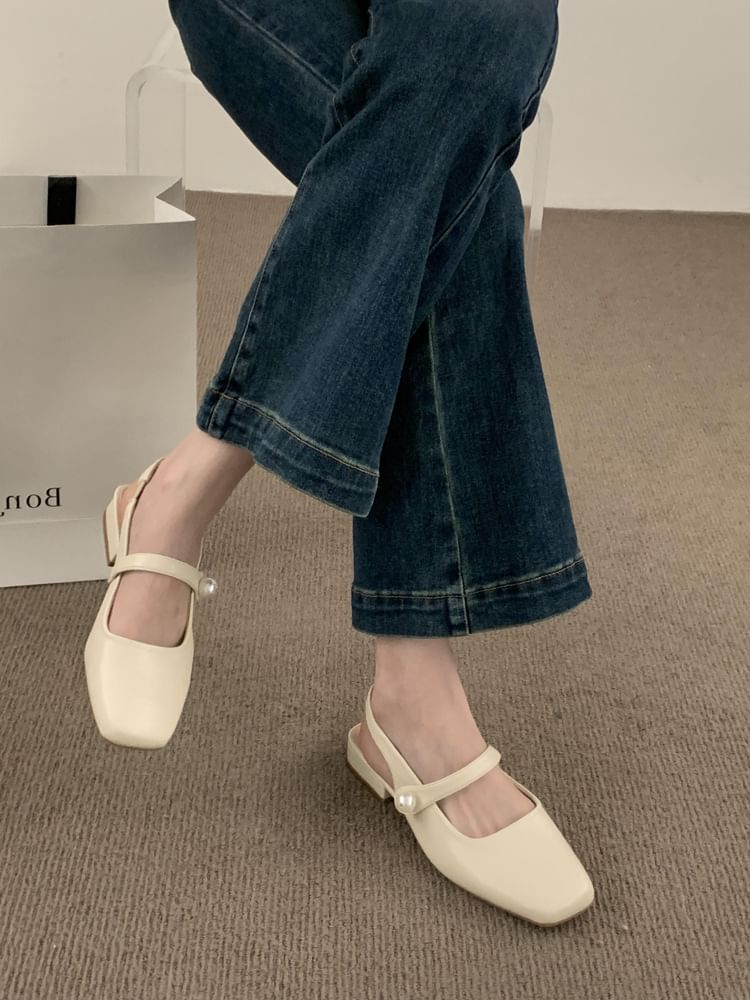 Jane Toe Mary Slingback Shoes Square