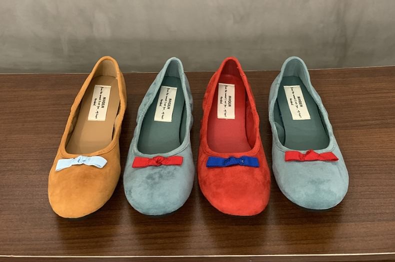 Bow Faux Suede Flats