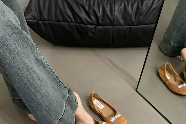 Bow Faux Suede Flats